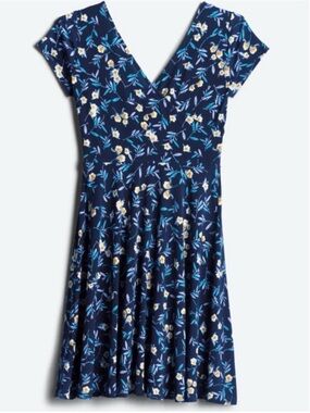Kaileigh Stitch Fix Amandine Knit Surplice Floral Fit and Flare Dress Size S